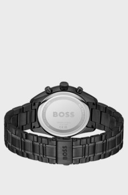 Black-plated watch with tonal dial , Black