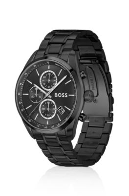 Black-plated watch with tonal dial , Black