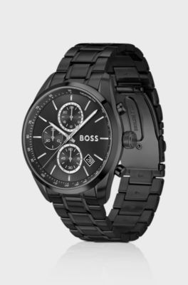Black-plated watch with tonal dial , Black