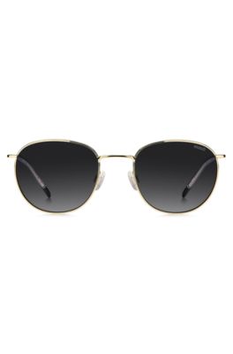 Gold-tone sunglasses with logo detail, Gold tone