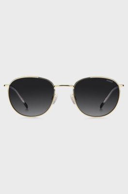 Gold-tone sunglasses with logo detail, Gold tone