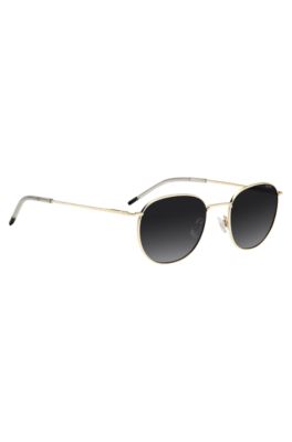 Gold-tone sunglasses with logo detail, Gold tone