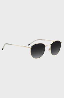 Gold-tone sunglasses with logo detail, Gold tone