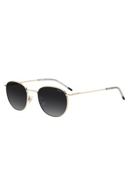 Gold-tone sunglasses with logo detail, Gold tone