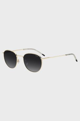 Gold-tone sunglasses with logo detail, Gold tone
