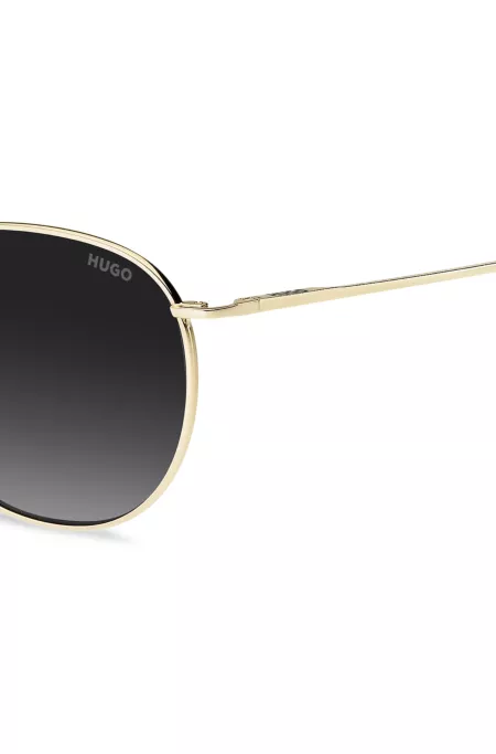 Gold-tone sunglasses with logo detail