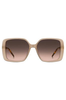 Boss Transparent-nude sunglasses with Double B monogram solglasögon dam – bild 2