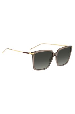 Boss Transparent-brown sunglasses with gold-tone trims solglasögon dam – bild 3