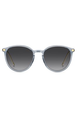 Boss Blue-grey sunglasses with gold-tone temples solglasögon dam – bild 2