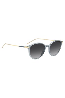 Boss Blue-grey sunglasses with gold-tone temples solglasögon dam – bild 3
