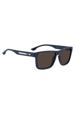 Boss Matte-blue sunglasses with logo insert övrigt herr – bild 3