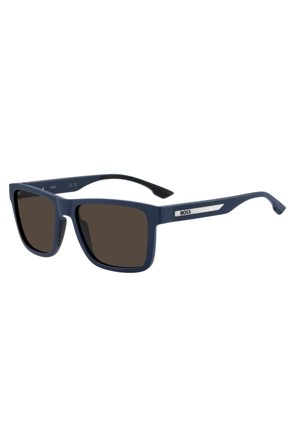 Matte-blue sunglasses with logo insert