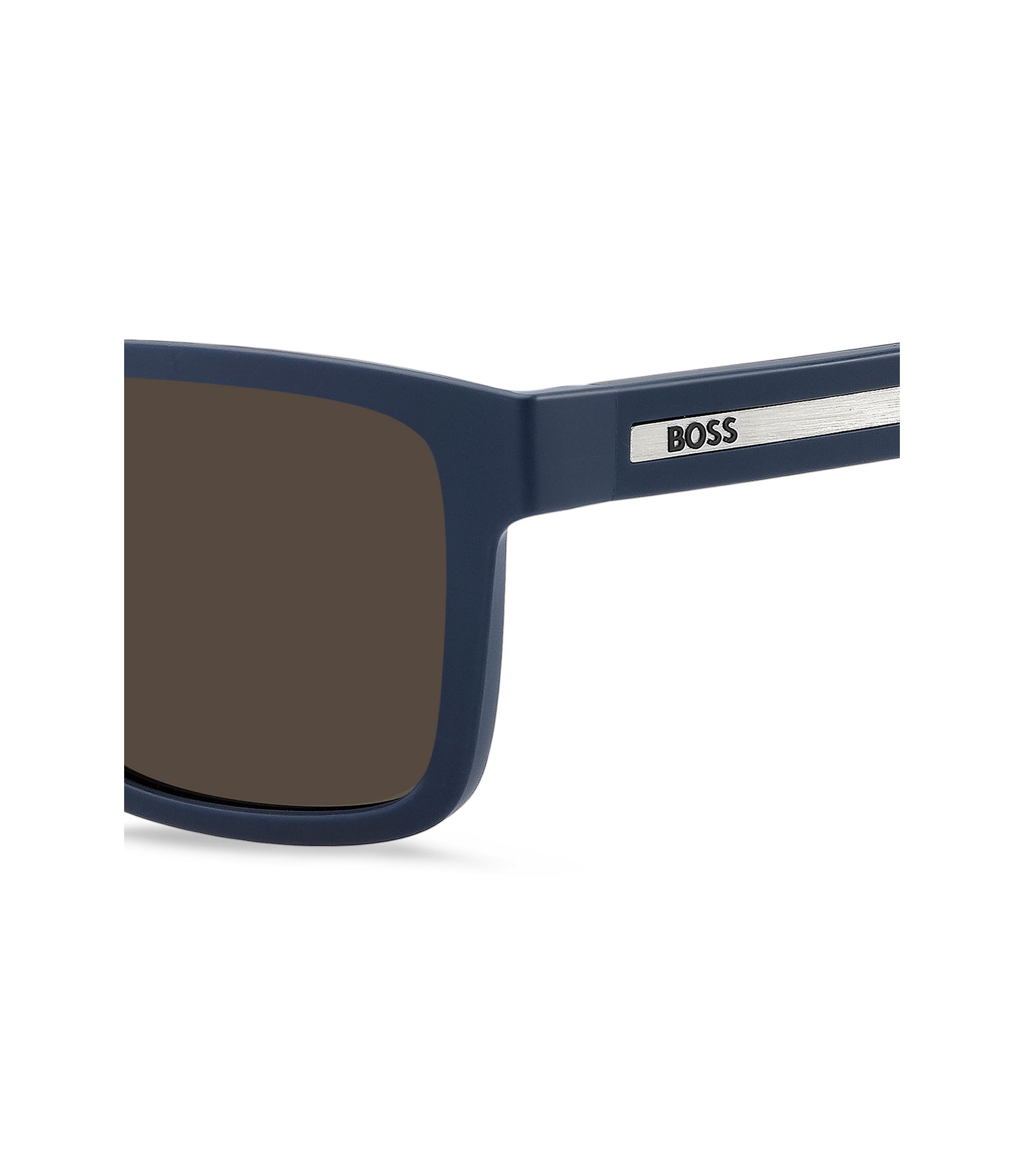 BOSS - Matte-blue sunglasses with logo insert - Blue