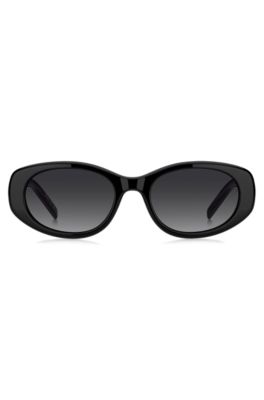 Black-acetate sunglasses with Double B monogram, Black