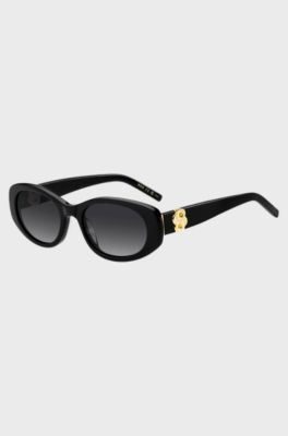 Black-acetate sunglasses with Double B monogram, Black