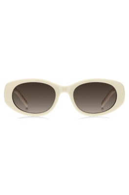 Cream-acetate sunglasses with Double B monogram, Natural