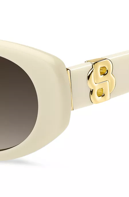 Cream-acetate sunglasses with Double B monogram