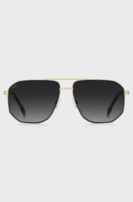 Gold-tone sunglasses with black trims, Assorted-Pre-Pack