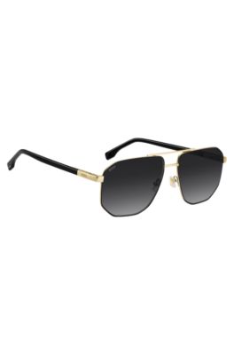 Gold-tone sunglasses with black trims, Assorted-Pre-Pack