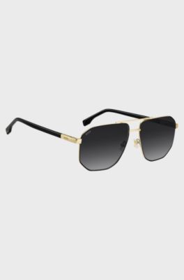 Gold-tone sunglasses with black trims, Assorted-Pre-Pack