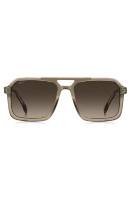 Boss Transparent-brown sunglasses with logo trim övrigt herr – bild 2