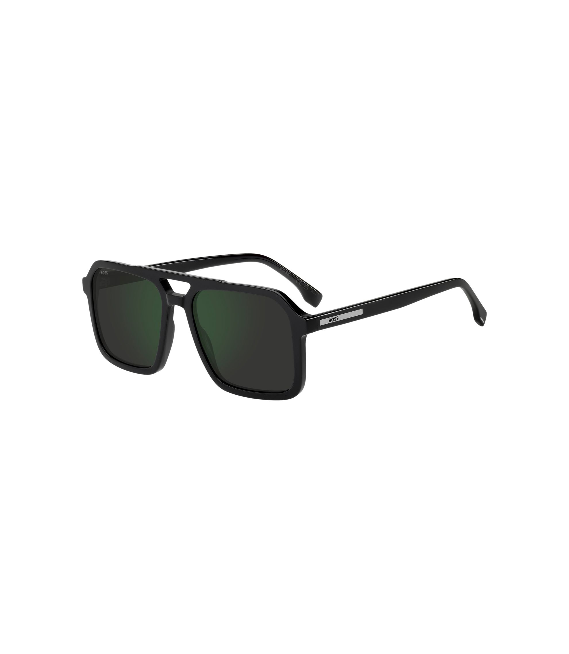 Schwarze Sonnenbrille mit Logo-Details