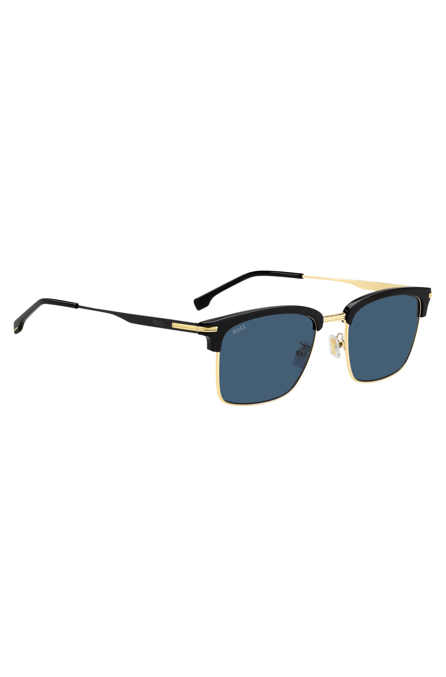 Boss Blue-lens sunglasses with black and gold-tone frames manschettknappar & slipsnålar herr – bild 3