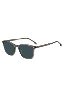 Brown-grey sunglasses with stripe detail, Light Brown