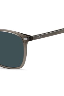 Brown-grey sunglasses with stripe detail, Light Brown