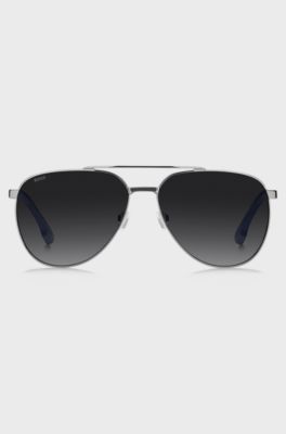 Double-bridge sunglasses with carbon-fibre temples, Dark Grey
