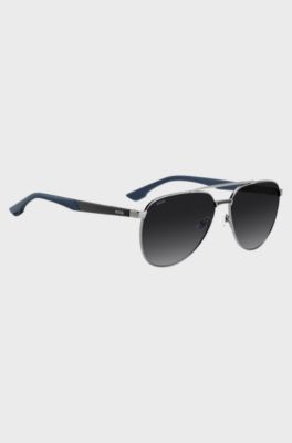 Double-bridge sunglasses with carbon-fibre temples, Dark Grey
