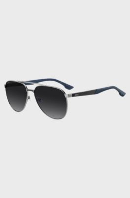 Double-bridge sunglasses with carbon-fibre temples, Dark Grey