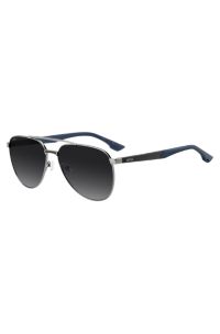Double-bridge sunglasses with carbon-fibre temples, Dark Grey