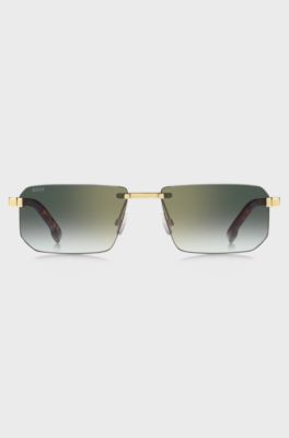 Rimless sunglasses with Double B monogram, Brown Patterned
