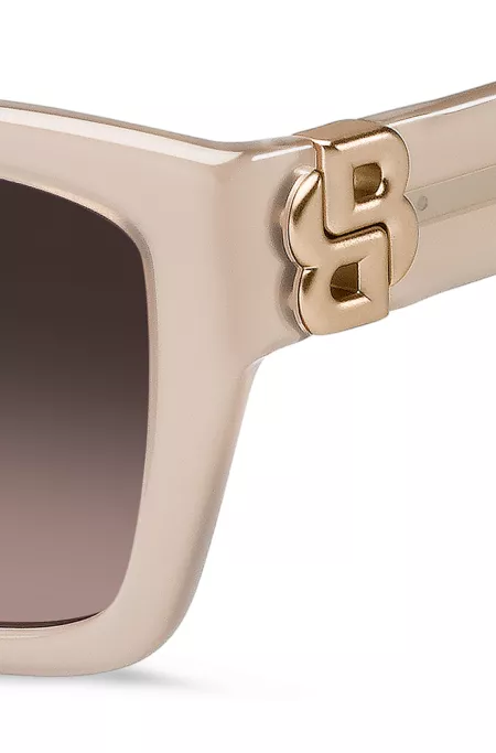 Lunettes de soleil en acétate nude avec double monogramme B