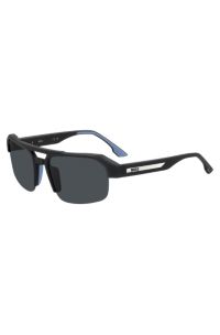 Black sunglasses with temple insert and logo, Black