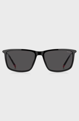 Occhiali da sole in acetato nero con aste tubolari, Assorted-Pre-Pack