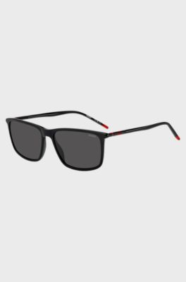 Occhiali da sole in acetato nero con aste tubolari, Assorted-Pre-Pack