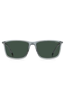 Clear-acetate sunglasses with tubular temples, Light Grey