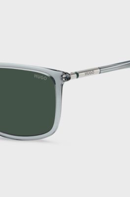 Clear-acetate sunglasses with tubular temples, Light Grey