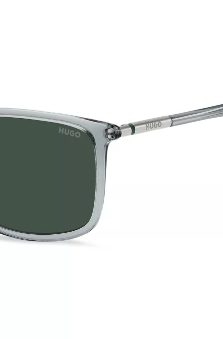 Clear-acetate sunglasses with tubular temples