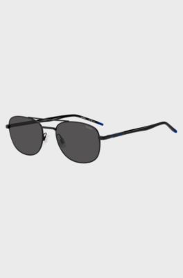 Zwarte zonnebril met blauwe details, Zwart