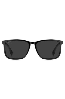 Black sunglasses with metallic temple inserts, Assorted-Pre-Pack