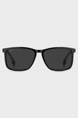 Black sunglasses with metallic temple inserts, Assorted-Pre-Pack