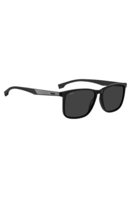 Black sunglasses with metallic temple inserts, Assorted-Pre-Pack