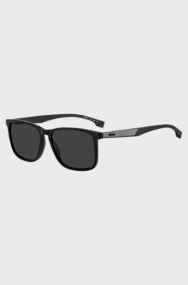 Black sunglasses with metallic temple inserts, Assorted-Pre-Pack