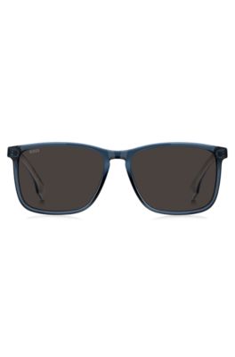 Blue-acetate sunglasses with rubber temples, Blue