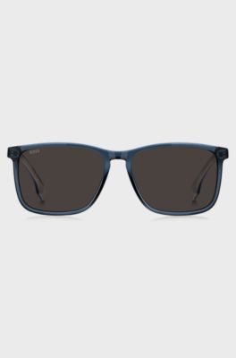 Blue-acetate sunglasses with rubber temples, Blue