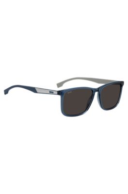 Blue-acetate sunglasses with rubber temples, Blue