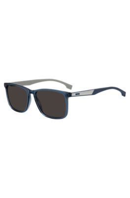 Blue-acetate sunglasses with rubber temples, Blue